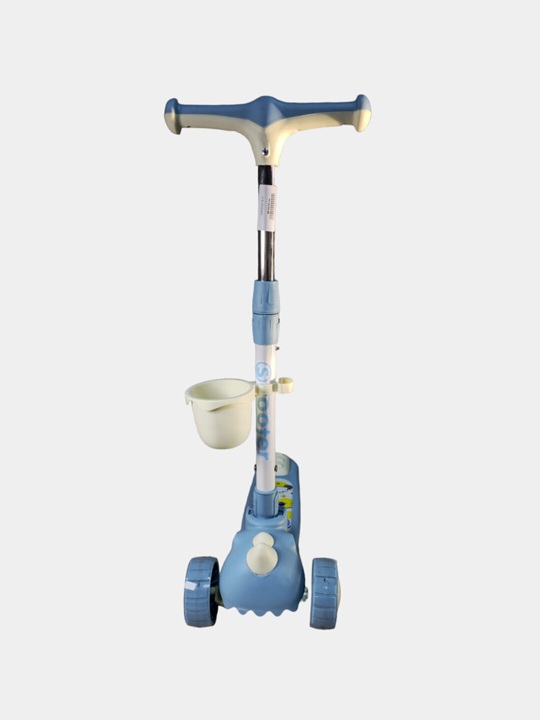 Самокат, для детей, 3 колеса, до 60 кг, ножной тормоз, синий — фото 1