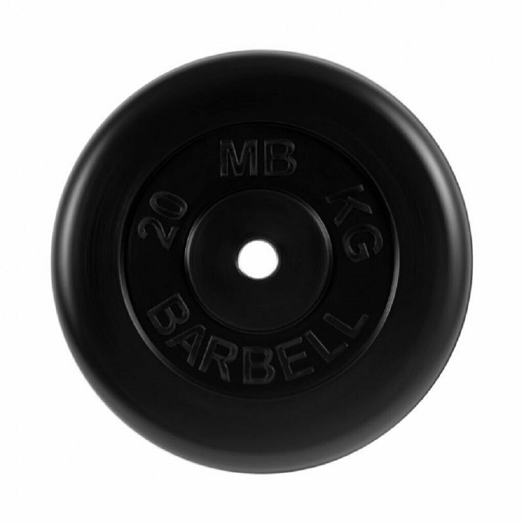 Блины для штанги и гантелей MB Barbell 20 кг 31 мм, стальная втулка, черный