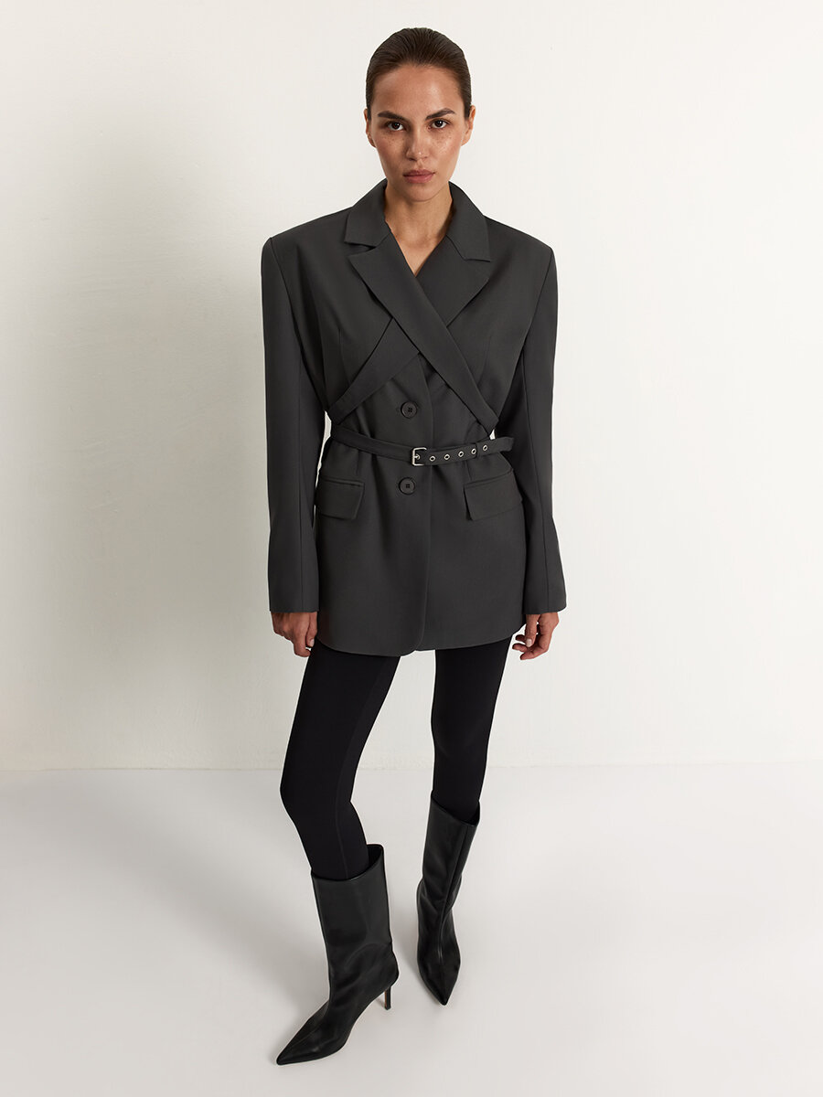 Пиджак TOPTOP размер XS серый