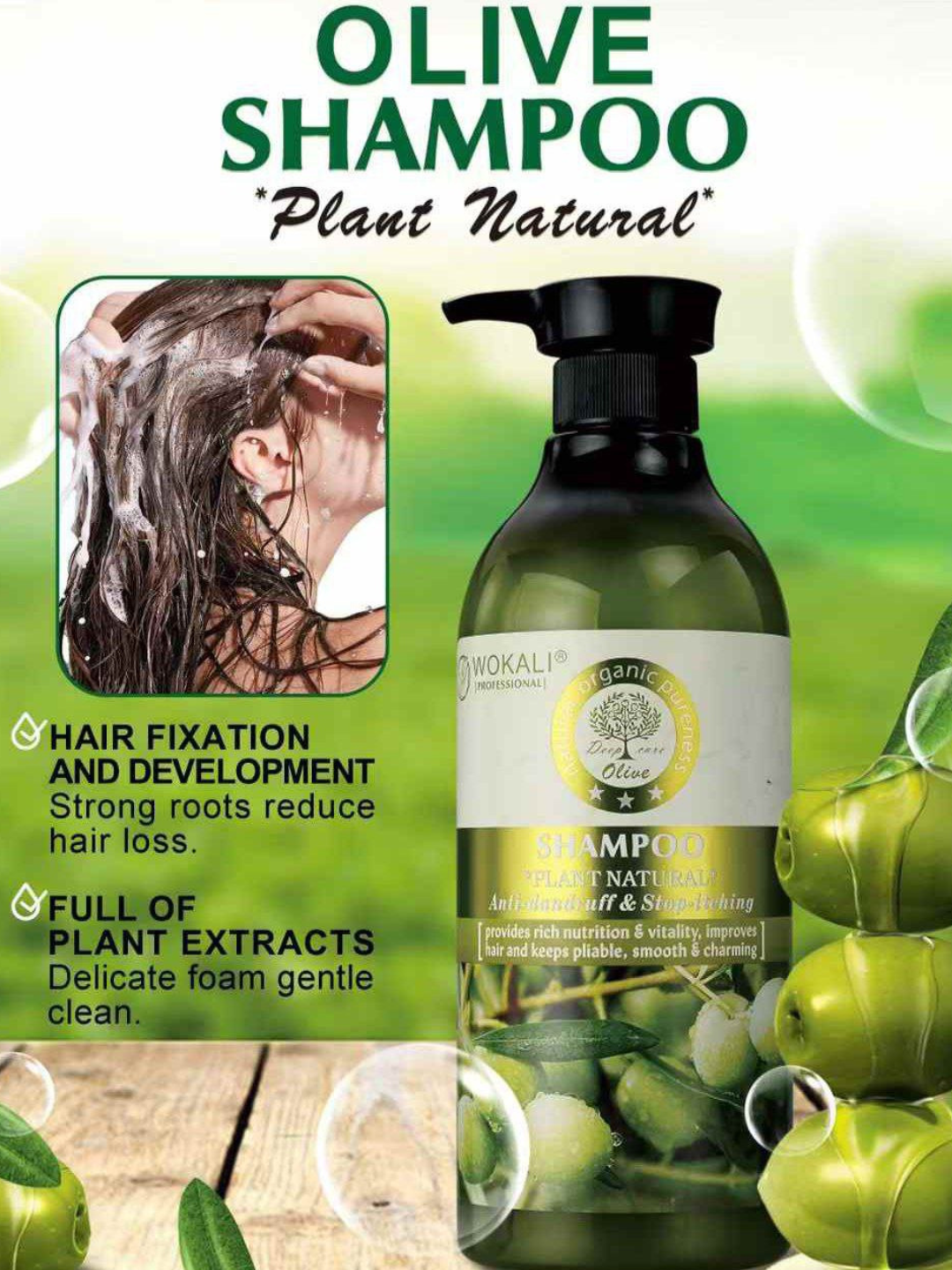 Шампунь Olivia NATURAL, для волос и кожи головы, натуральный,250 ml