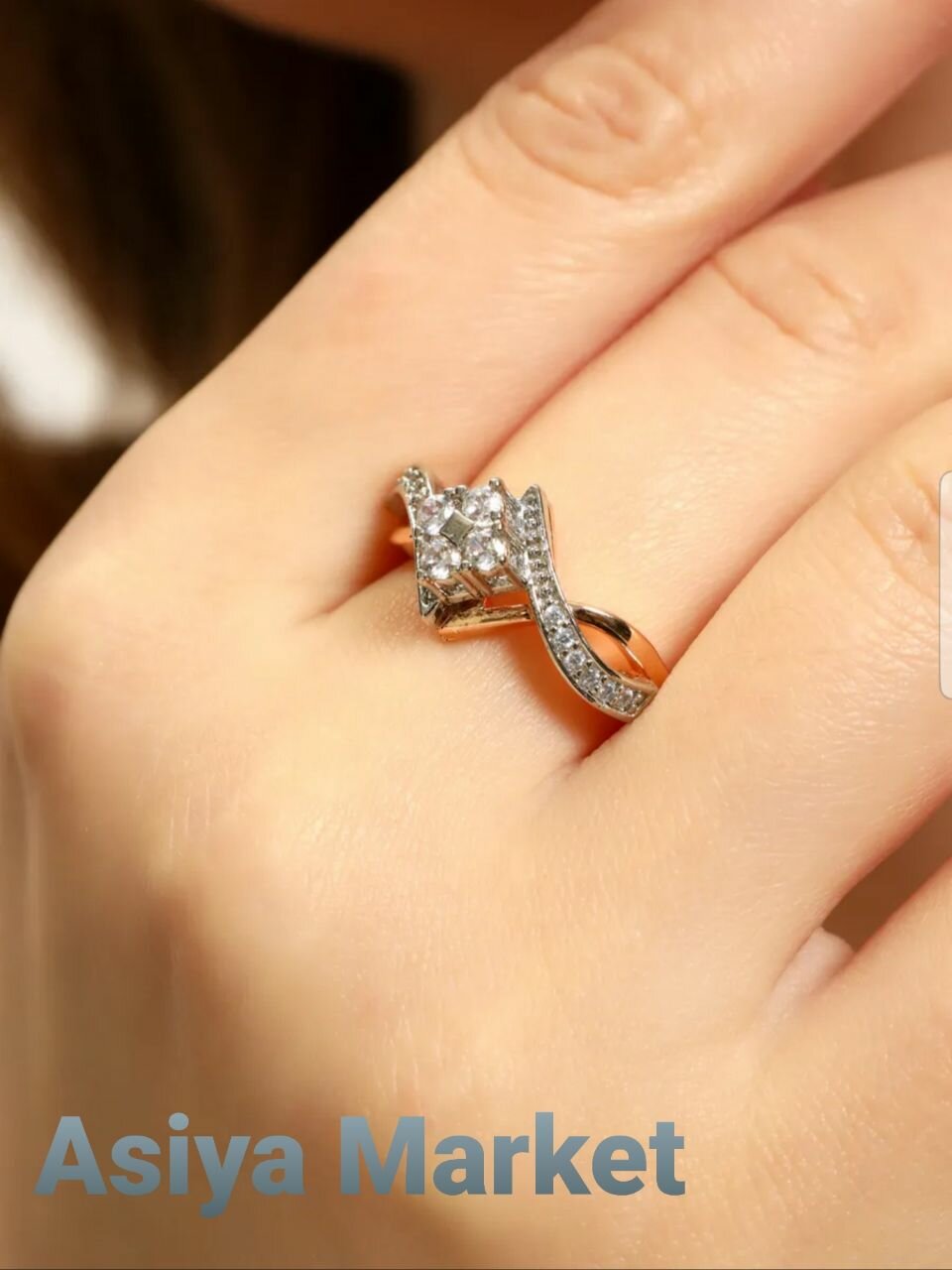 Комплект бижутерии: серьги, кольцо, размер кольца 17, серебристый — фото 1