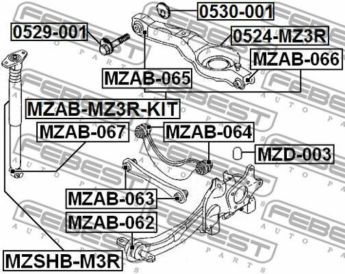 Пыльник заднего амортизатора MAZDA 3 03- FEBEST MZSHB-M3R