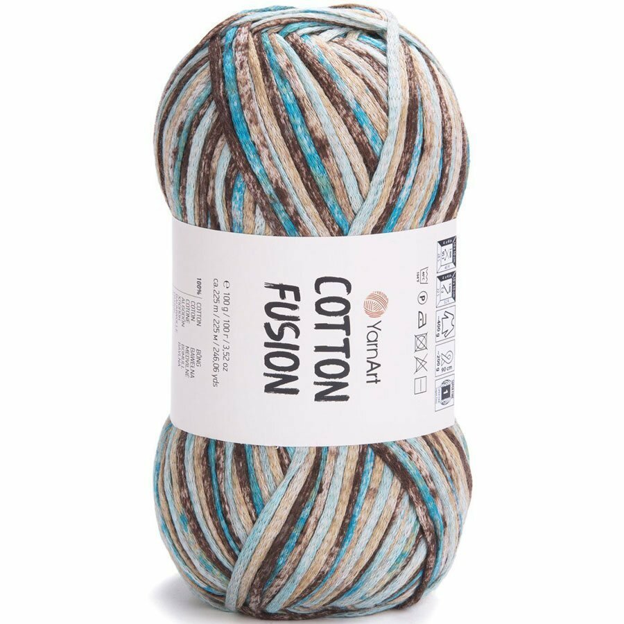 Пряжа Yarnart COTTON FUSION 3650 молоч/беж/бир (5 мотков)