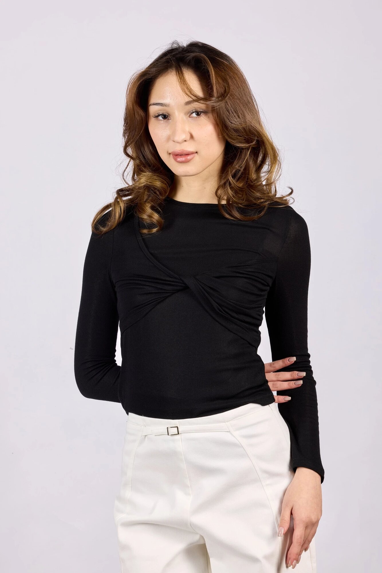 Лонгслив Selfie, размер S, , черный — фото 1