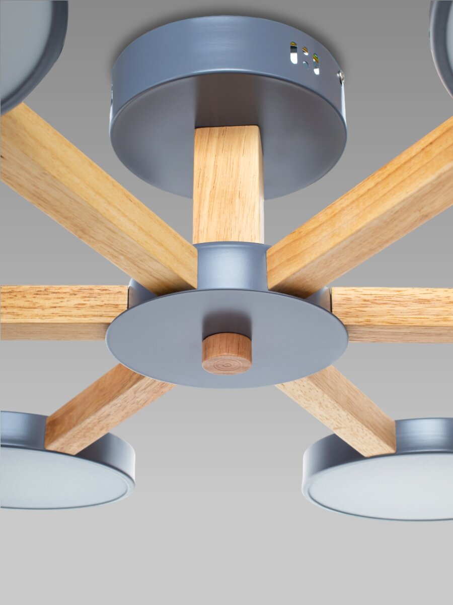 люстра потолочная LAMPLANDIA Cortes grey 6х12Вт LED металл серая - фото №6