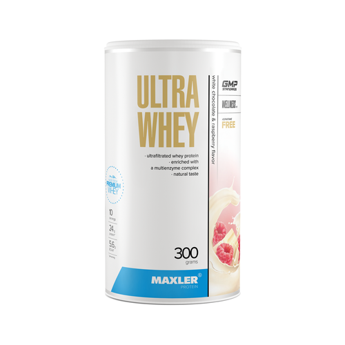 Протеин сывороточный для мужчин и женщин Maxler Ultra Whey 300г Белый шоколад-Малина