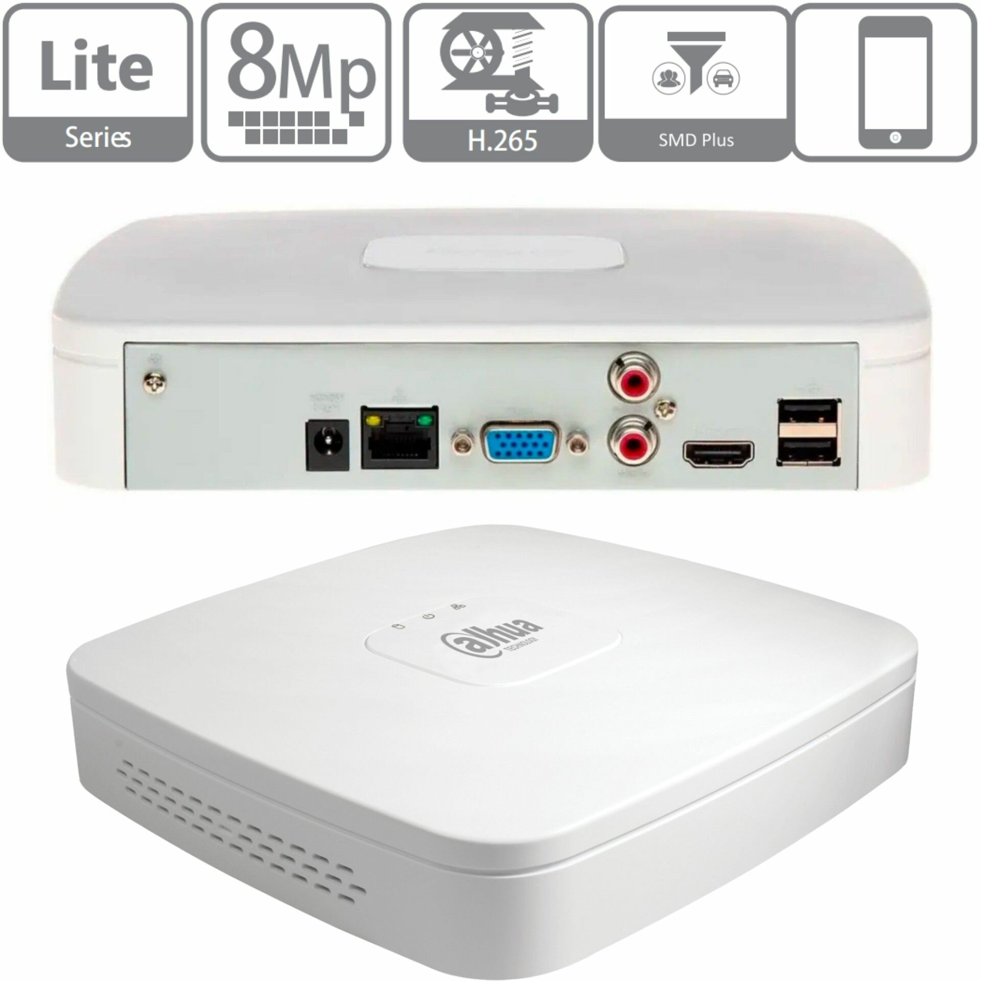 Dahua DH-NVR2104-4KS3 - 4 канальный видеорегистратор IP для видеонаблюдения, NVR регистратор сетевой, 4K и H.265+