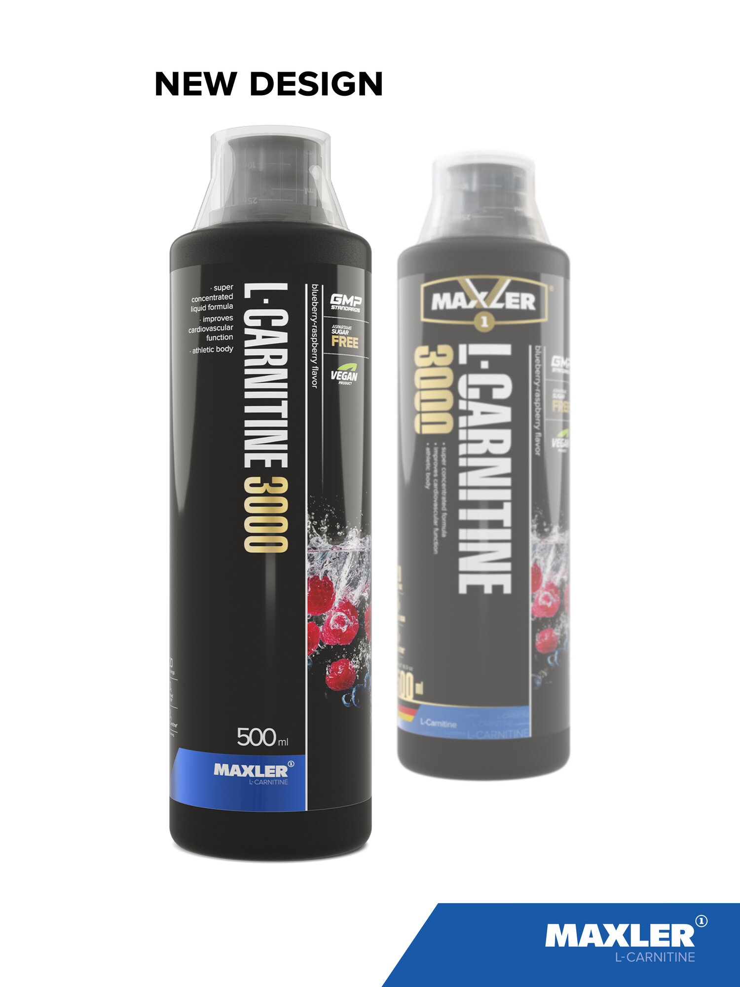 L-карнитин жидкий Maxler L-Carnitine, 3000 мг, 500 мл - Черника-малина — фото 1