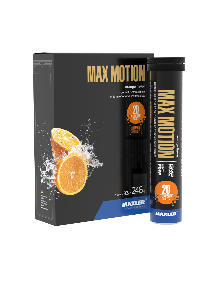 Витаминно-минеральный комплекс Maxler Max Motion, 3 тубы по 20 шипучих таблеток - Апельсин
