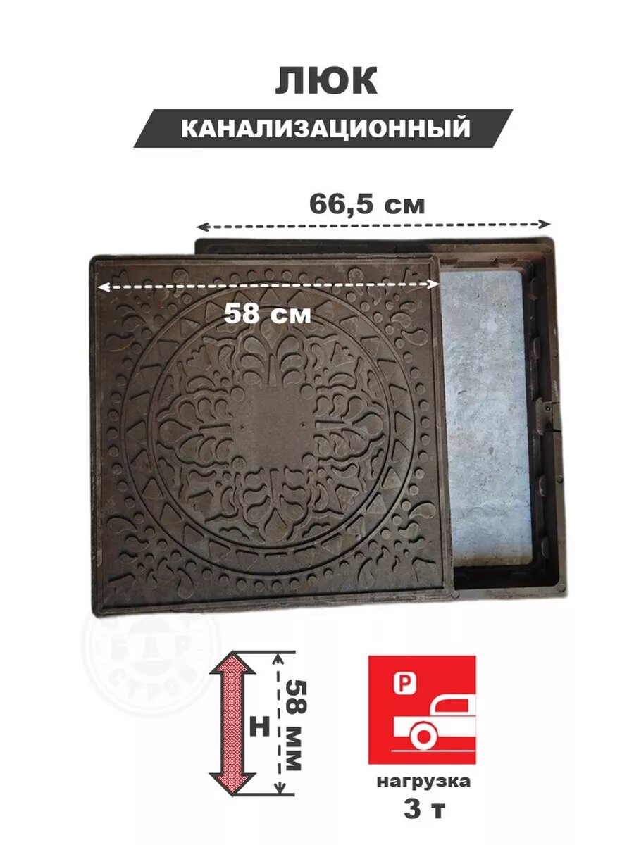 Квадратный канализационный люк