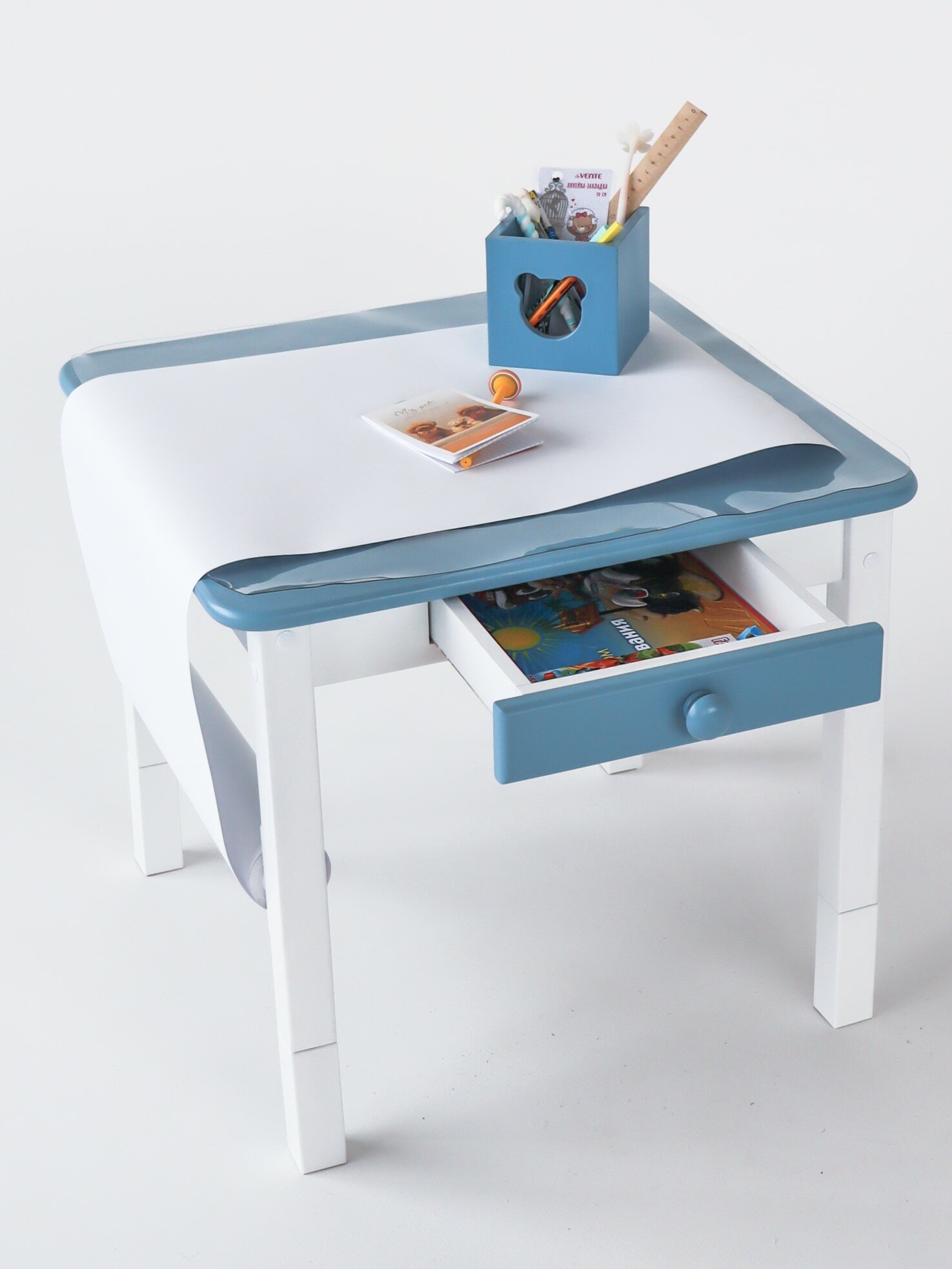 Изображение Детский стол и стул растущий из березы от года с ящиком Teddy SIMBA