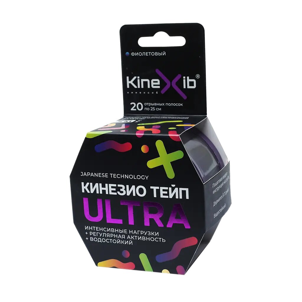 Кинезио-тейп Kinexib Ultra фиолетовый 5 м х 5 см 1 шт