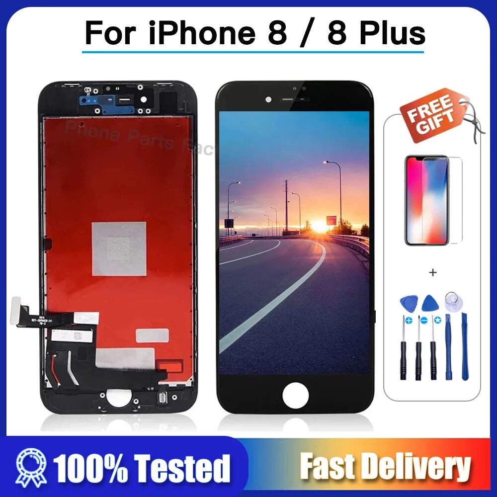 ЖК-дисплей класса AAAA OEM для iPhone 8 plus 8 p, цифровой преобразователь экрана, 3D сенсорный экран в сборе, сменный ЖК-дисплей 100%, тестирование работы с бесплатным подарком, for ip4 White