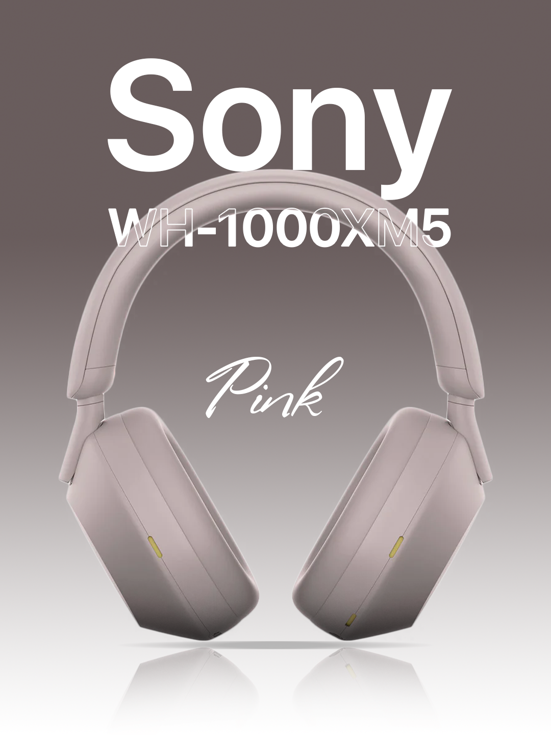 Наушники Sony WH-1000XM5, ANC, беспроводные, шумоподавление, система автоматической подстройки громкости, Розовые.