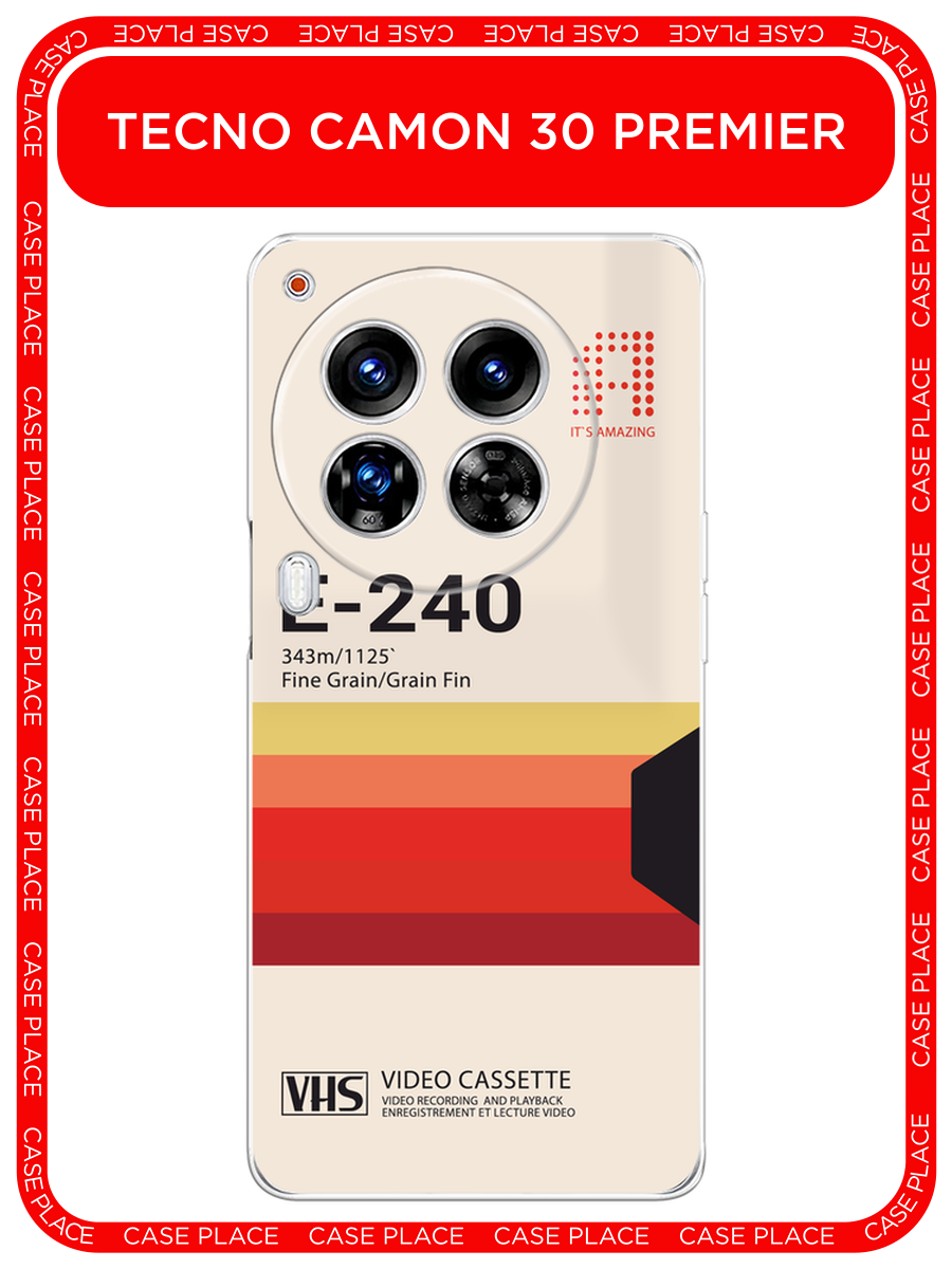 Чехол на Tecno Camon 30 Premier / Текно Камон 30 Премьер с принтом VHS обложка