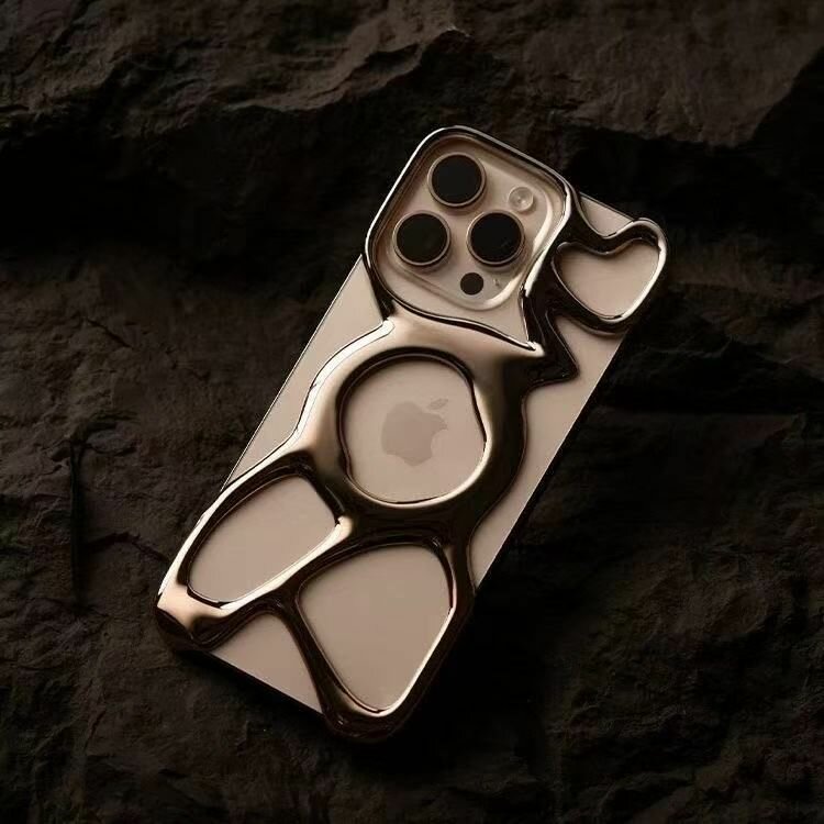 Сборный металлический чехол на IPhone Чехол в стиле металлик / Чехол silver