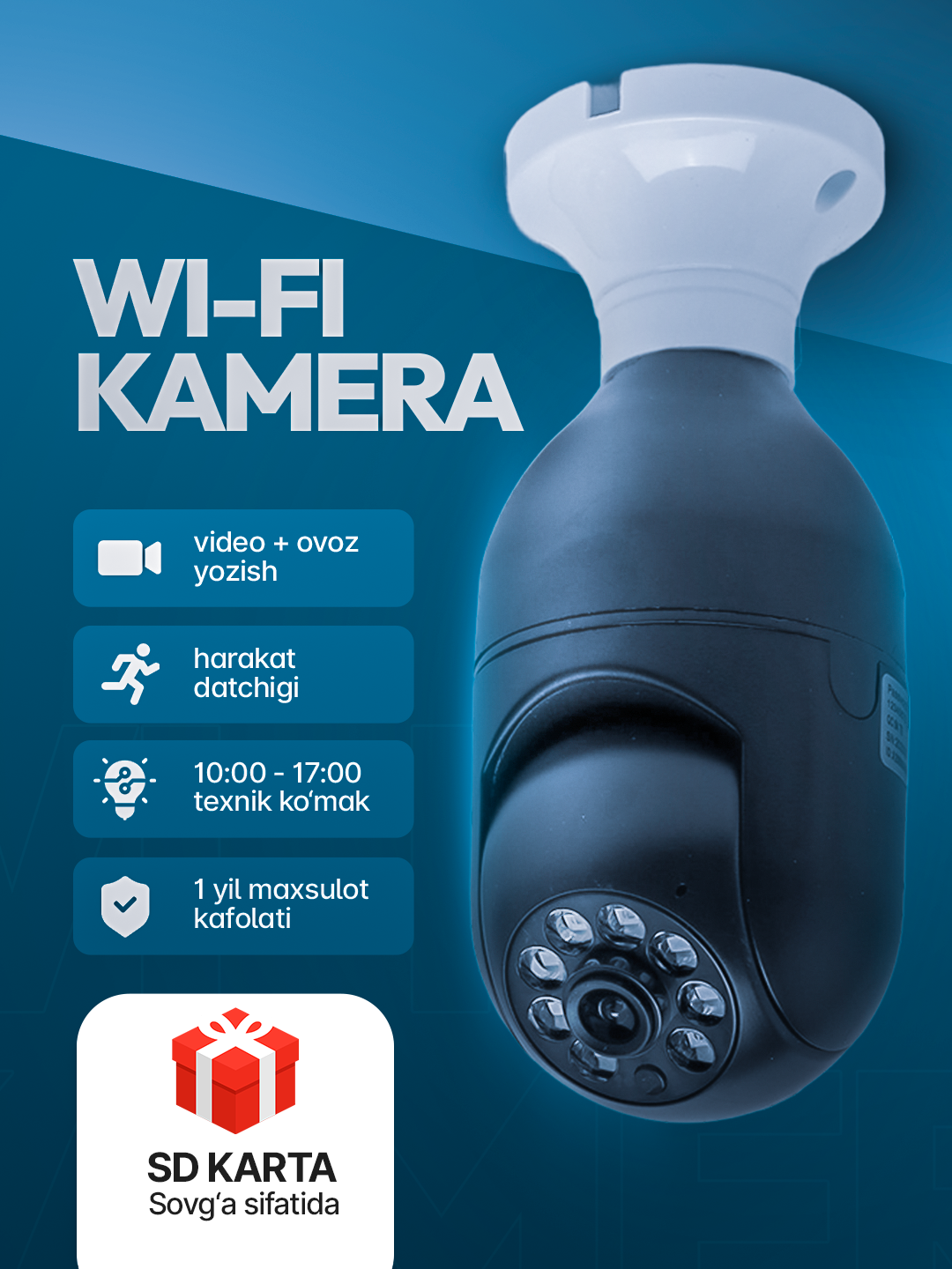 Камера видеонаблюдения, wifi камера 360