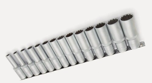Изображение товара Набор головок 1/2" 12-гранные, 8-24 мм, 14 штук, удлинённые "Дело Техники" 622314