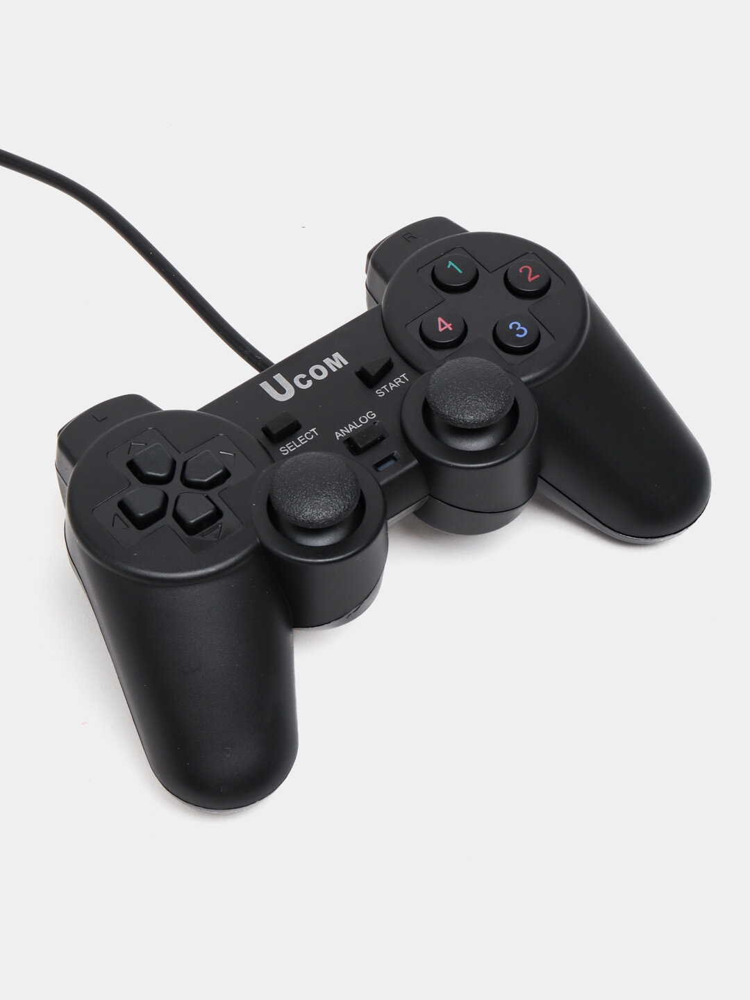 Геймпад Ucom, 11 кнопок, аналоговый и цифровой режимы, виброотдача, длина кабеля 2 м, черный — фото 1