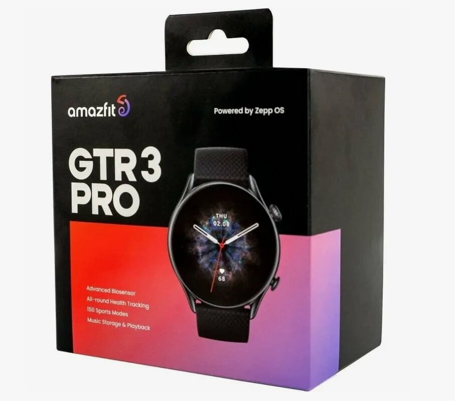 Смарт-часы Xiaomi Amazfit GTR 3 Pro Black, круглые, AMOLED, 1,45", 480х480p, 450 мАч — фото 1