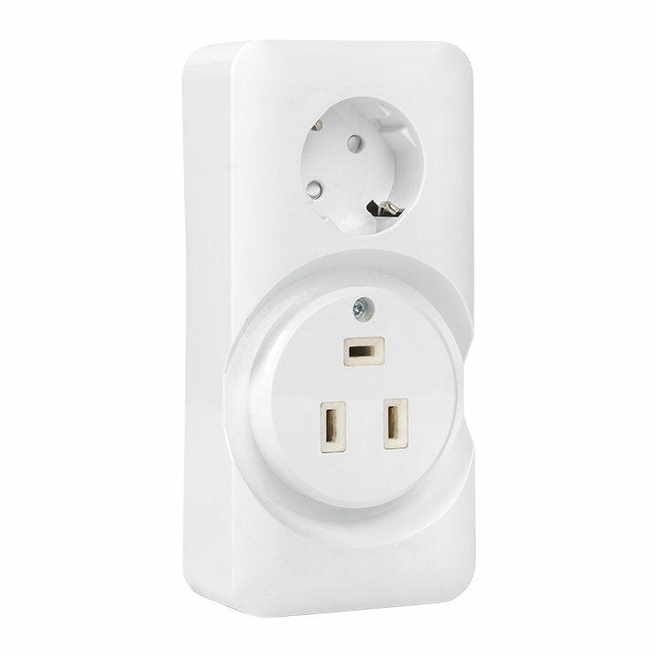 EKF PROxima Розетка двойная (РШ/евро) 32А/16A 2P+PE бел, AS-250-32/16-O