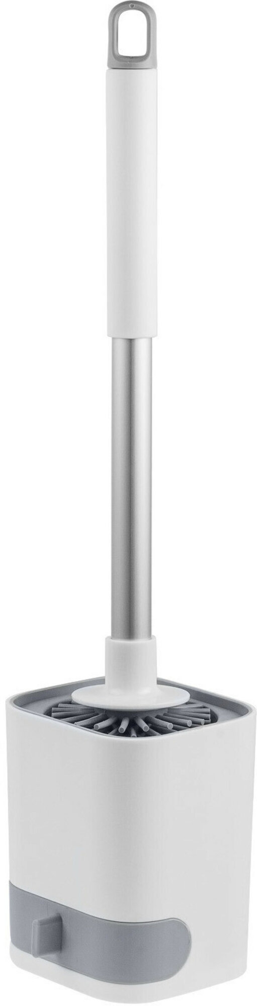 Ершик для унитаза напольный PERFECTO LINEA резиновый серый 43-371043