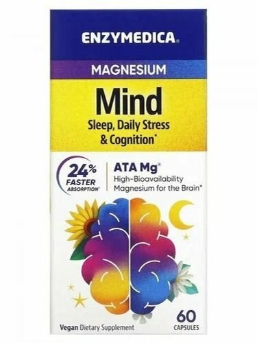 Enzymedica, Магний, Magnesium Mind 350 mg, 60 капсул