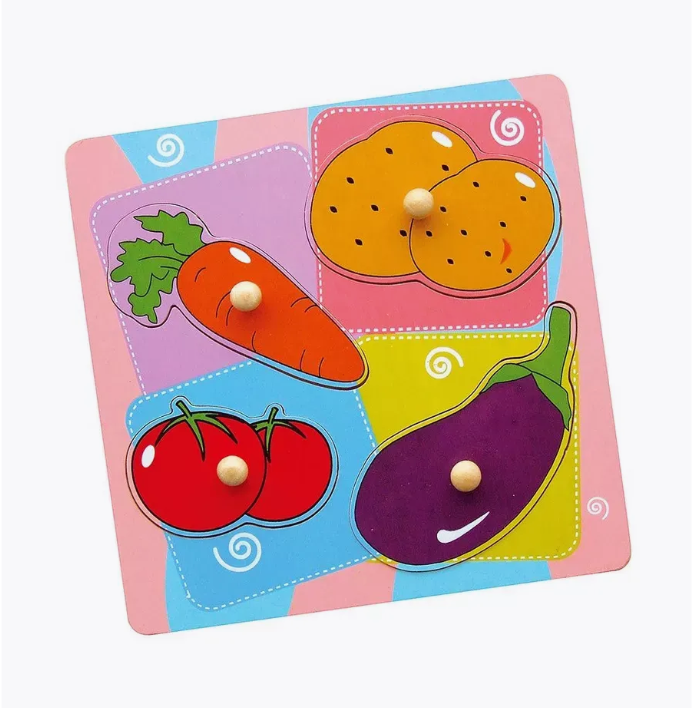 Игра развивающая пазл Овощи деревянная