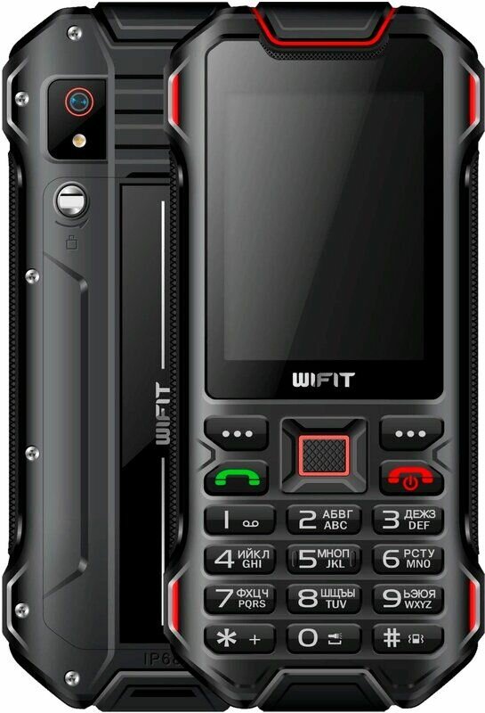 Телефон сотовый WIFIT WiRUG F1 IP68/2G/DualSim Black-Red/Черно-красный