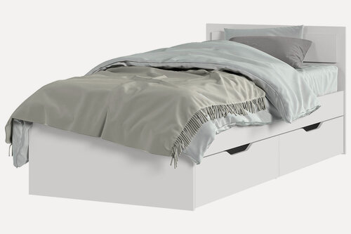 Изображение товара Кровать двуспальная Hoff Гармония, 160х200 см, основание, ящики для белья, цвет белый