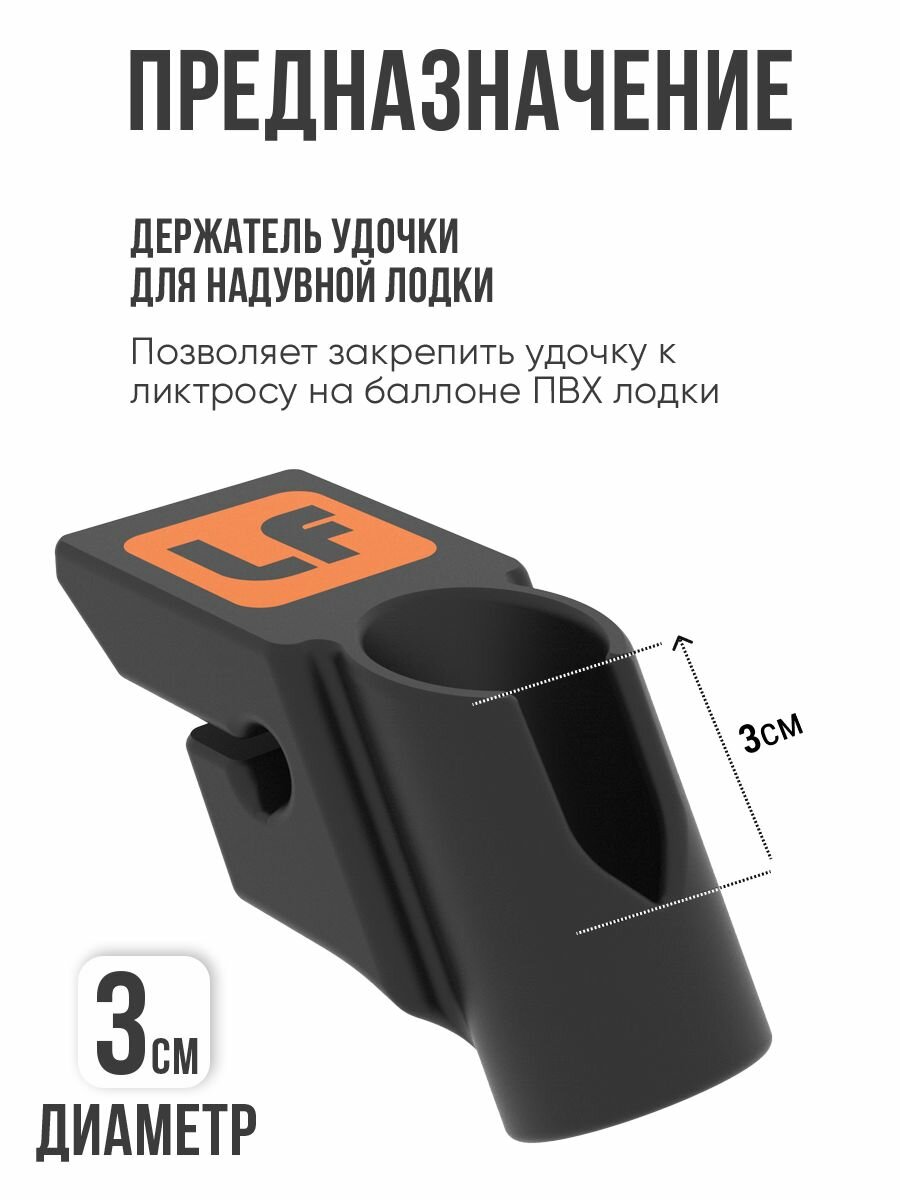 Держатель удочки для лодки ПВХ на ликтрос — фото 1