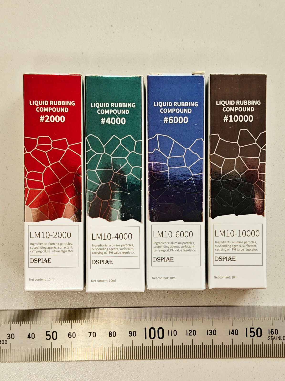 Жидкая полировальная паста для сборных моделей, с дозатором, 2000, 4000, 6000, 10000 грит, 4х10 мл, Dspiae