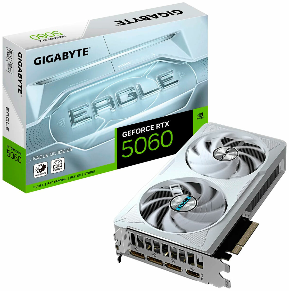Видеокарта Gigabyte GeForce RTX 5060 EAGLE OC ICE 8GB (GV-N5060EAGLEOC ICE-8GD)