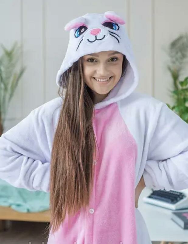 Кигуруми Кот Пижамки*Shop, размер 105-115, белый