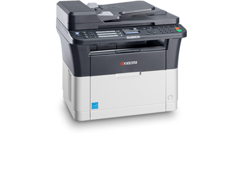 Мфу Kyocera FS-1125MFP, P/C/S/F, ч/б лазерный, A4, 25 стр/мин, 1800x600 dpi, 64 мб, USB 2.0, Network, лоток 250 л, Duplex, автопод, старт. тонер 1000 стр.