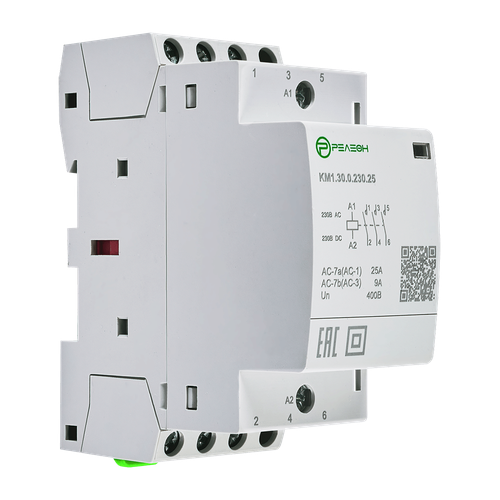 Модульный контактор 4НО контакта 25А 230В ACDC РЕЛЕОН KM140023025 3859₽