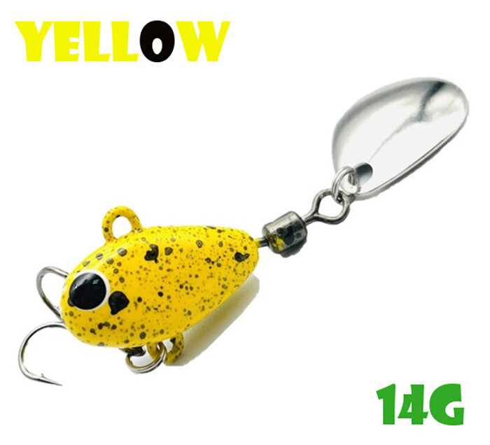 Блесна Тейл-Спиннер для рыбалки Uf-Studio Hurricane 14g #Yellow