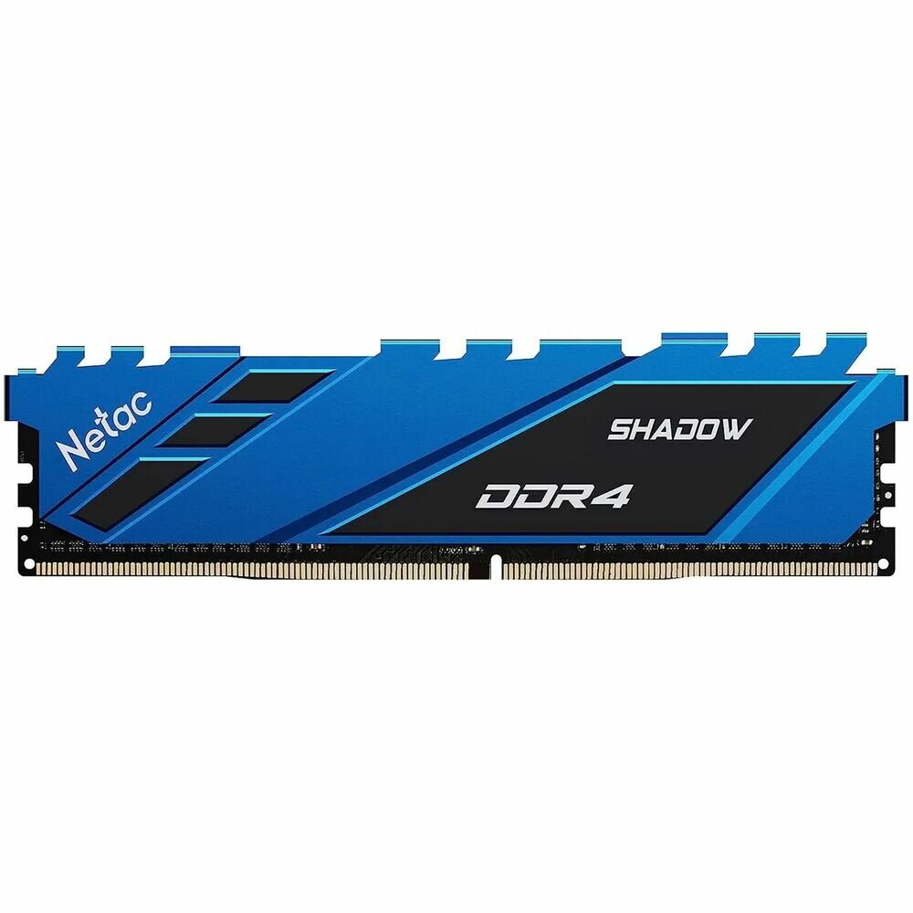 Модуль памяти DIMM 8Gb DDR4 PC25600 3200MHz Netac Shadow (NTSDD4P32SP-08B) Blue