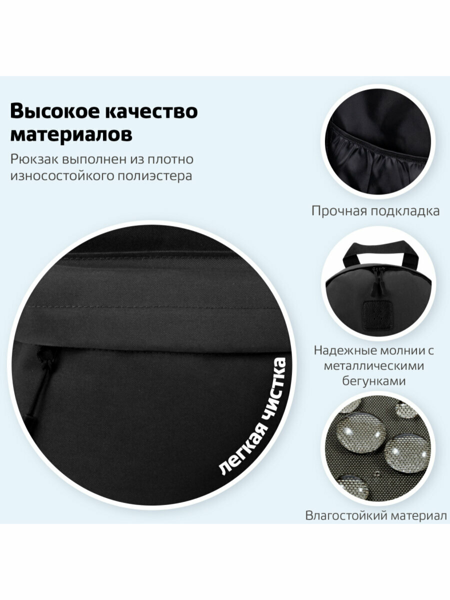 Рюкзак/ранец/портфель школьный / для мальчика / девочки, , Brauberg Positive универсальный, потайной карман, Black, 42х28х14 см, 270774 — фото 1