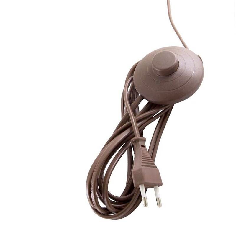 Шнур сетевой с вилкой TDM ШУН01В с ножным выключателем коричневый 35 м