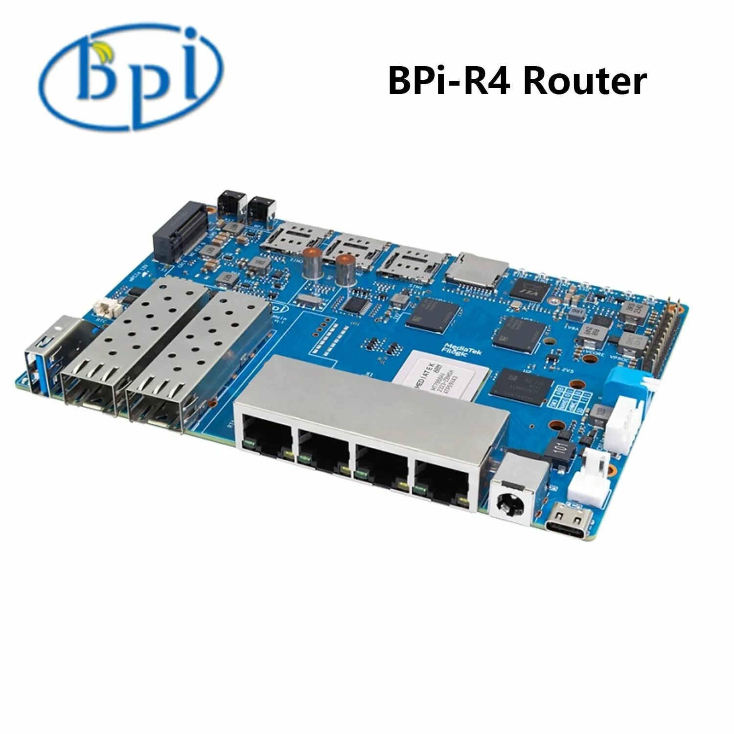 Banana Pi BPI-R4 V1.1 WIFI7 маршрутизатор MediaTek MT7988A (Filogic 880) четырехъядерный Arm Corex-A73 4GB DDR4 8GB eMMC