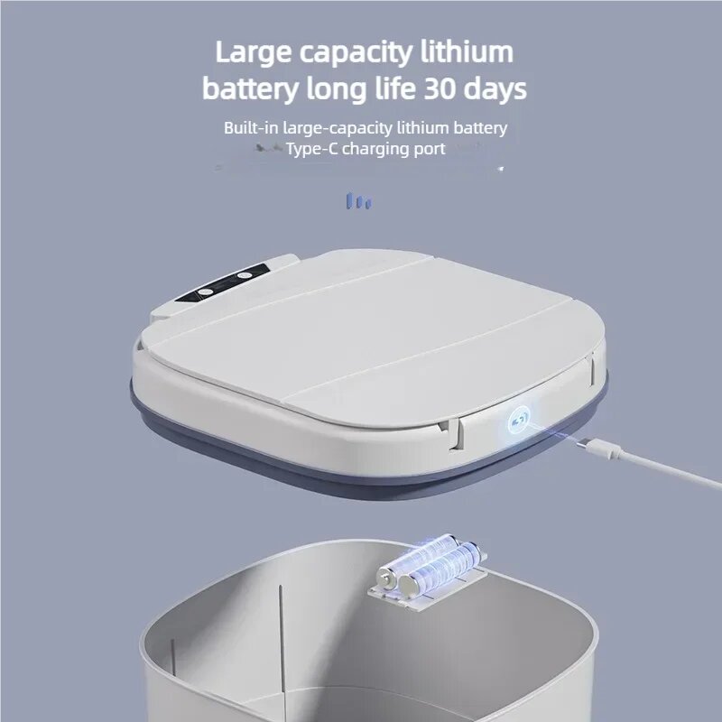 Мусорные Ведра И Баки Xiaomi Мусорный бак Xiami Youpin, Mijia, автоматический, бесконтактный, 14 литров, с крышкой