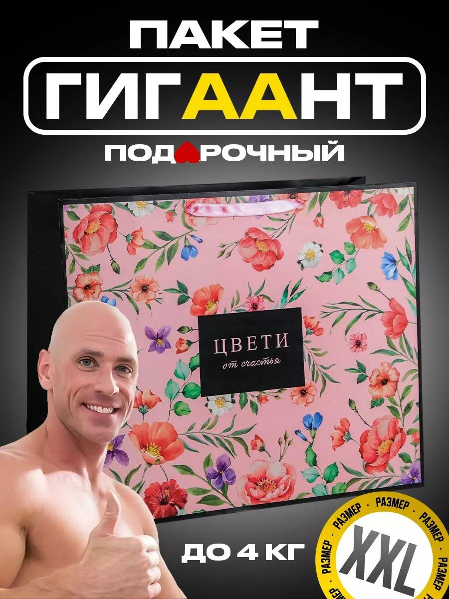 Пакет подарочный ламинированный большой «Цвети», 49 × 40 × 19 см, для упаковки подарка