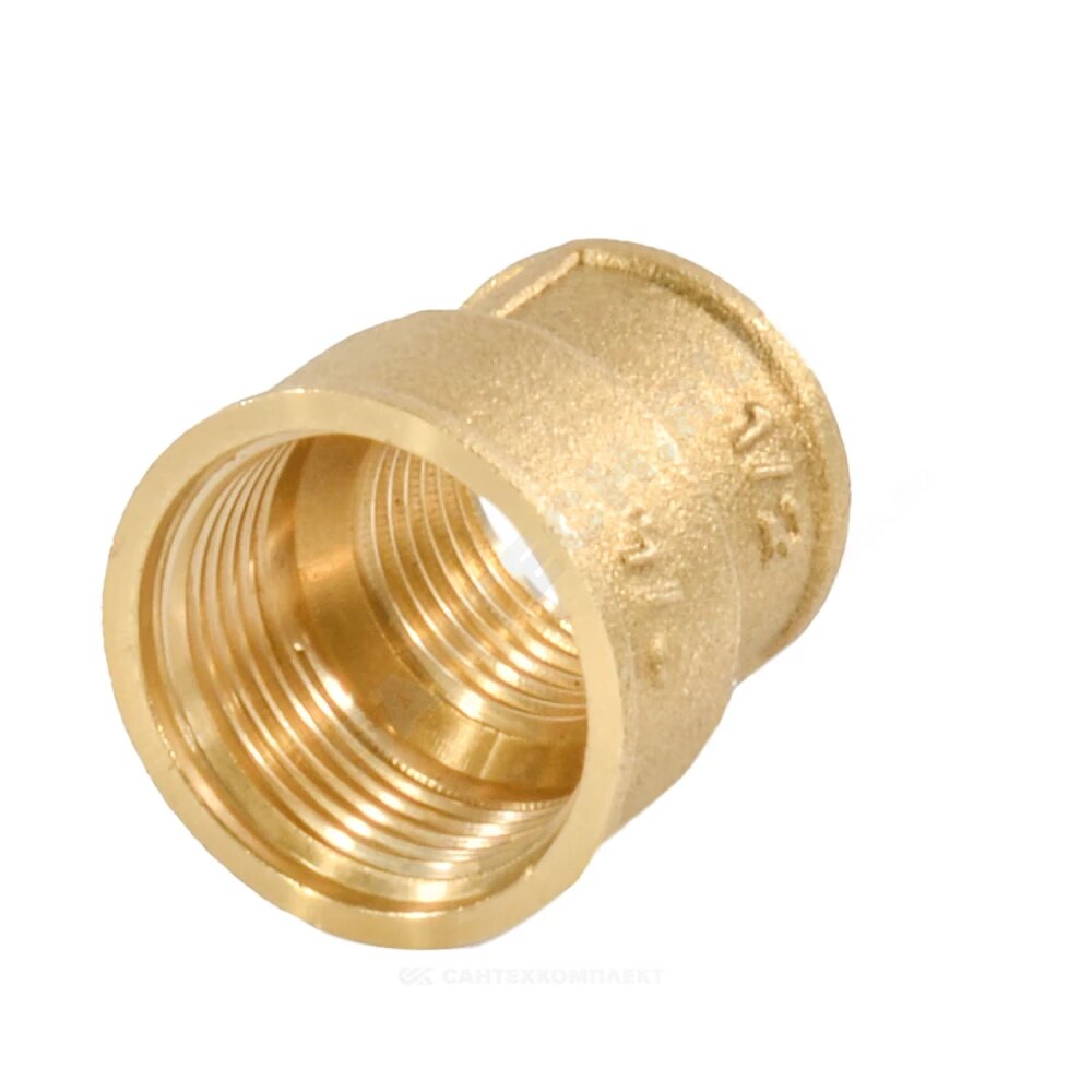 Муфта латунь переходная Ду 50х40 (2"х1 1/2") ВР/ВР VALFEX VF.240. L.200.112