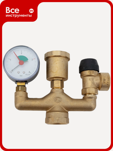 Изображение товара Группа безопасности котла STOUT Svs-0040-0150251 без теплоизоляции, латунная конструкция, бытовой тип, резьба