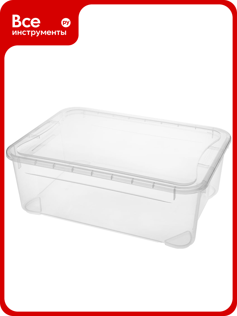 Универсальный ящик Econova Кристалл М 555х390х190 мм  31 л бесцветный 431265901