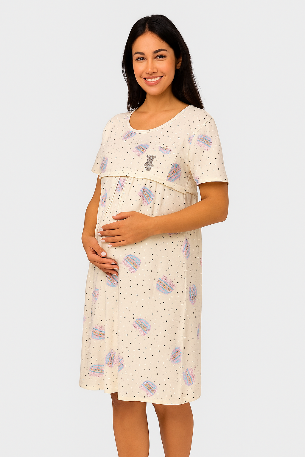 Пижама для кормящих мам , размер XXL, кремовый — фото 1