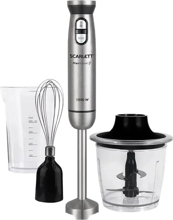 Блендер Scarlett SC-HB42F88 (сталь), 1800 Вт, стальная нога, плавная регулировка скорости