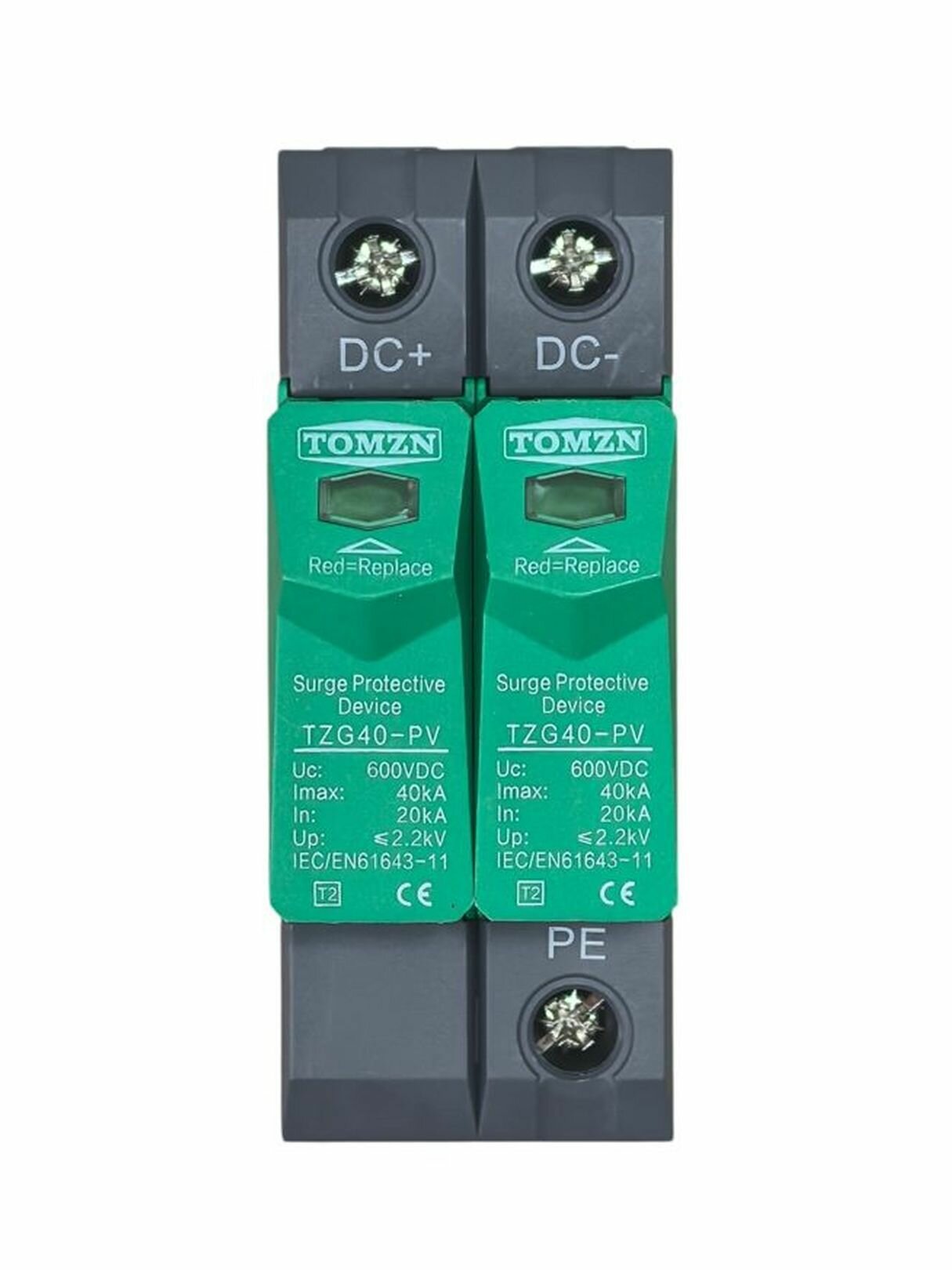 УЗИП постоянного тока SPD DC 600V 2P TOMZN GREEN