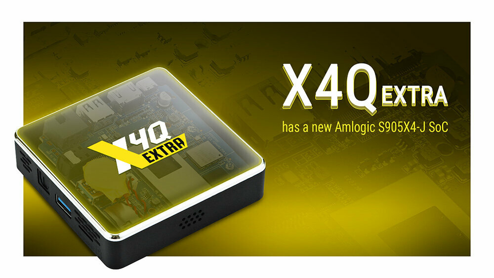 Смарт ТВ приставка Ugoos X4Q Extrra 4/128 Гб Amlogic S905X4-J Android 11.0 пульт c гироскопом и голосовым управлением — фото 1